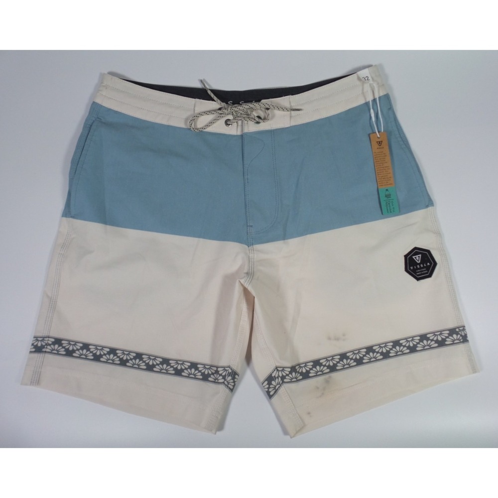 Vissla Shorts Mens Size 32 Beige Boardshorts Drawstring Pockets Stretch Blemish‎